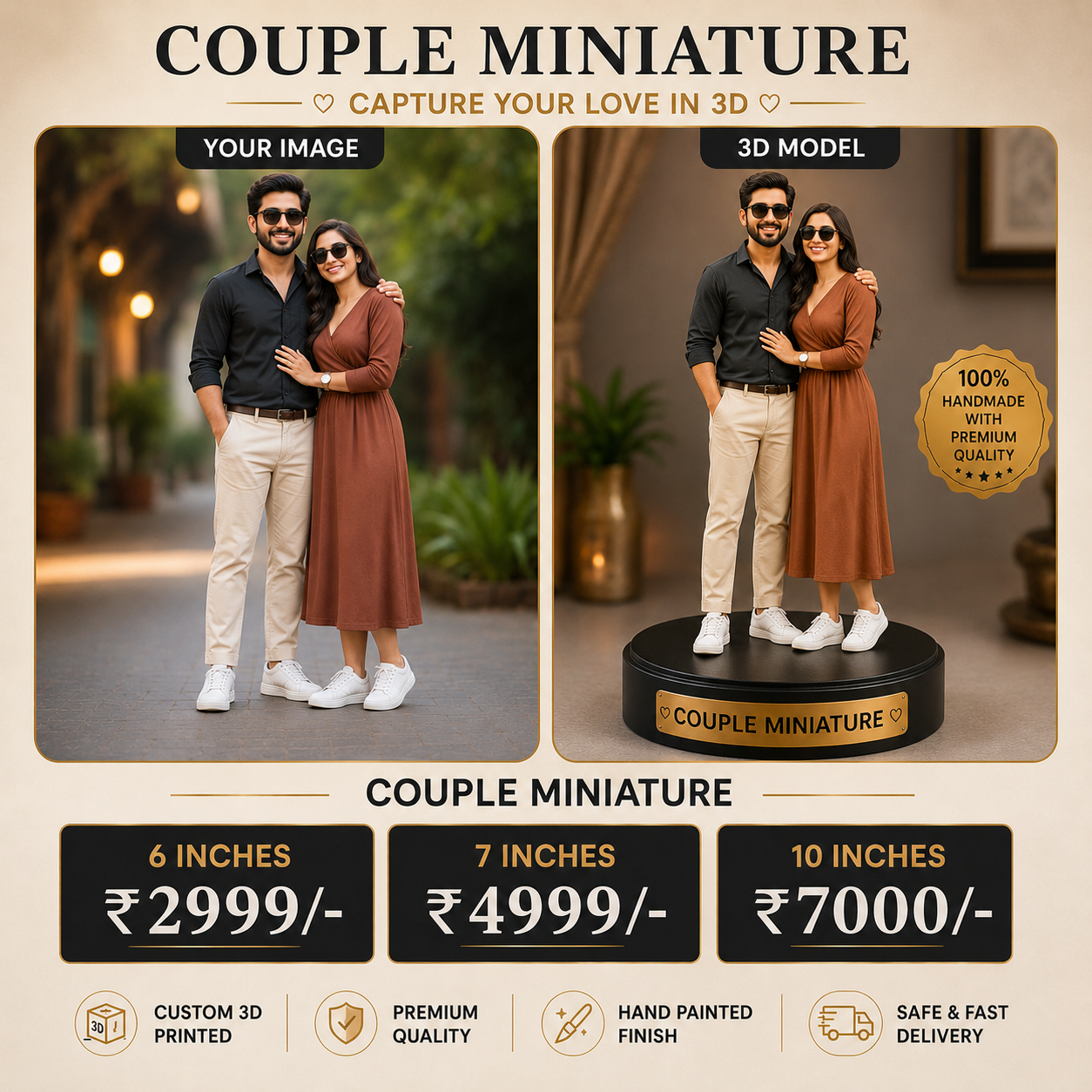 TURN YOUR PHOTO INTO A REAL 3D MINIATURE FOR COUPLE
