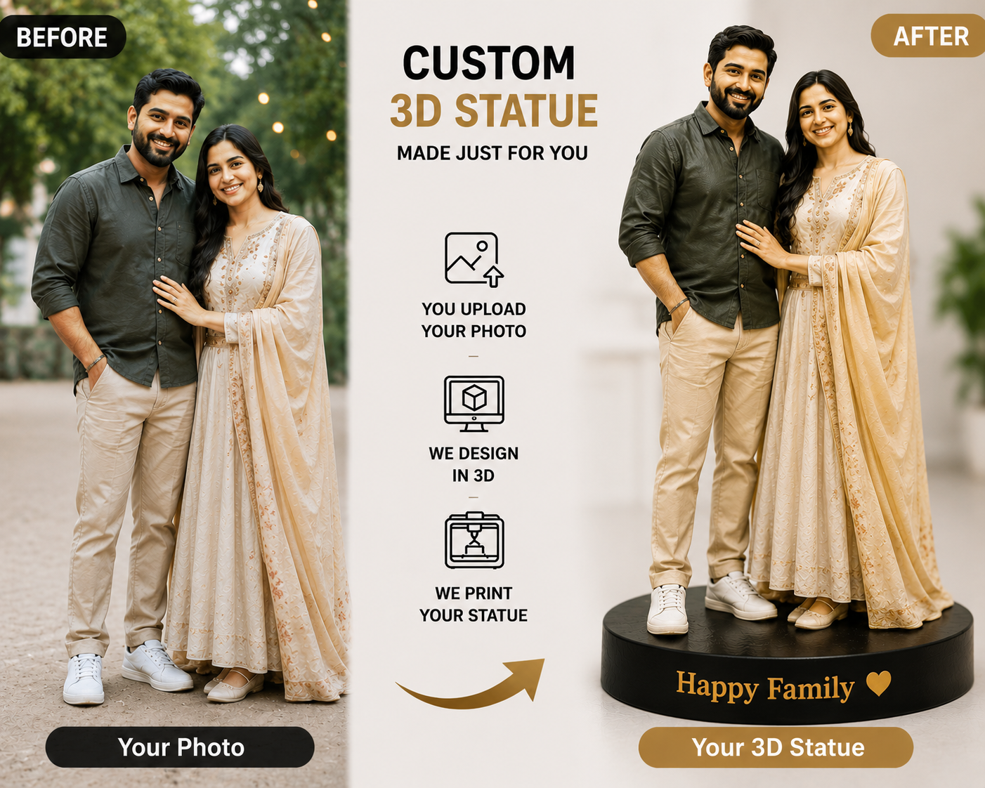 Turn Your Parents’ Photo Into a Beautiful 3D Statue